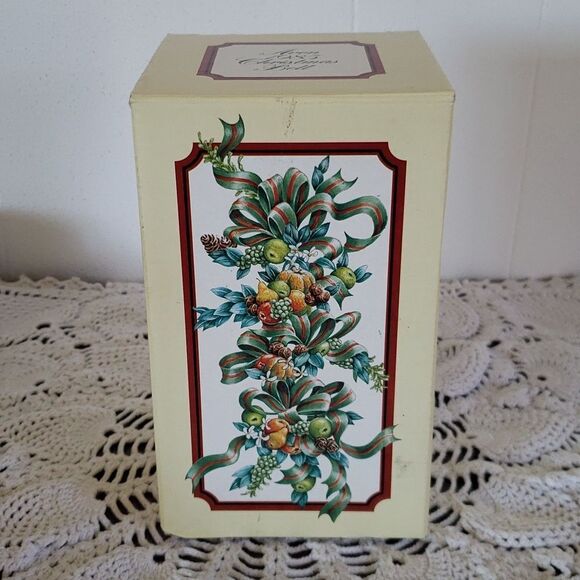 Vintage 1985 Avon Collectible Porcelain Christmas Bell with Wood Handle - Picture 2 of 6